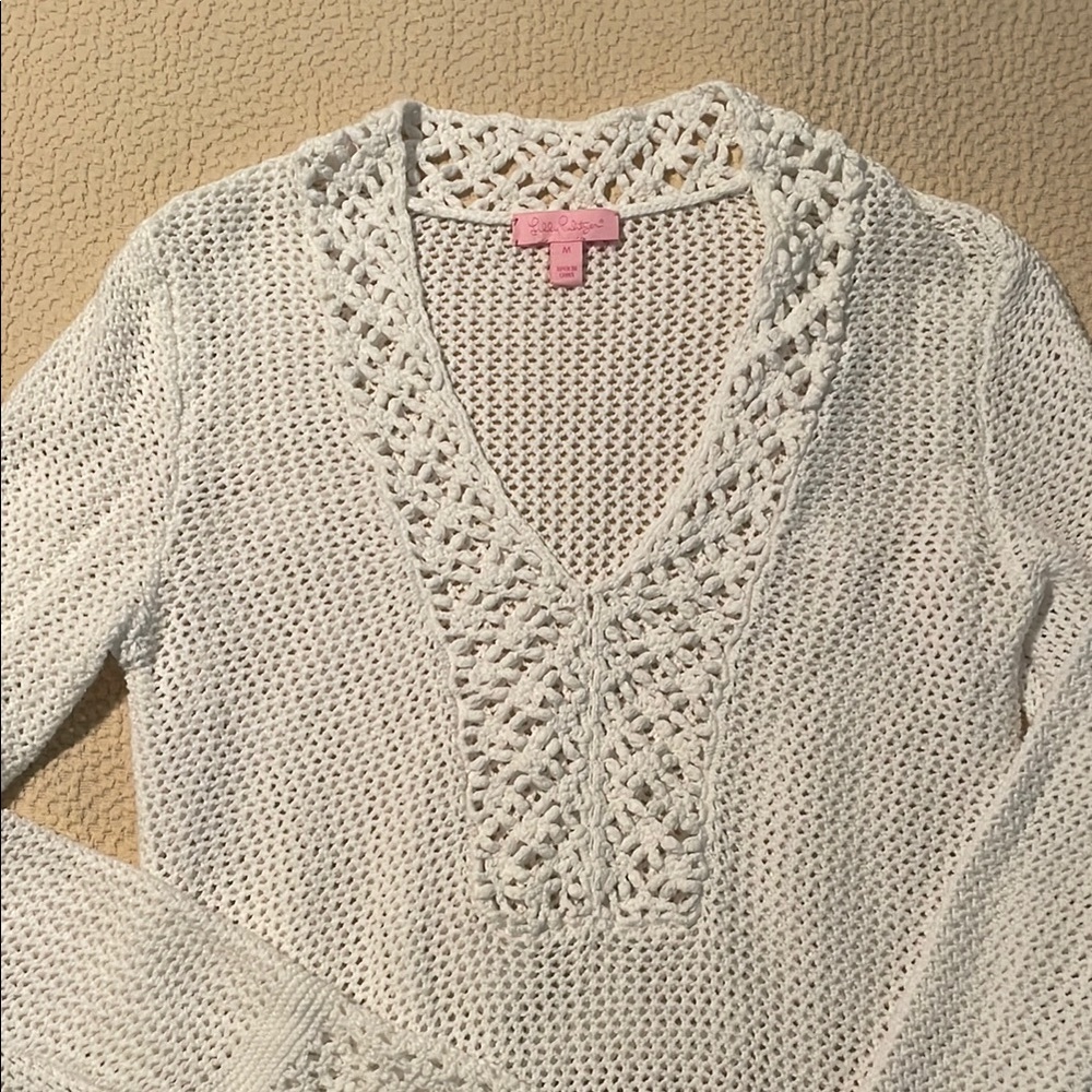 White Lilly  Crochet summer sweater